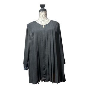 Rafaella Elegant Black Pleated Sheer Women's Top size 2X